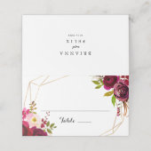 Placement Carte de Mariage de Bourgogne Géométrique Rustique (Extérieur déplié)