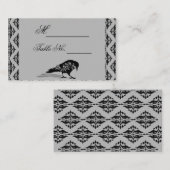 Placement Carte de Mariage de cadre gothique corbeau noir (Devant / Derrière)