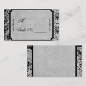 Placement Carte de Mariage de cadre gothique Rose noir (Devant / Derrière)