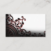 Placement Carte de Mariage de défilement gothique noir et ro (Dos)