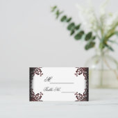 Placement Carte de Mariage de défilement gothique noir et ro (Debout devant)