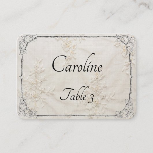 Placement Carte de Mariage de dentelle brodée (Devant)