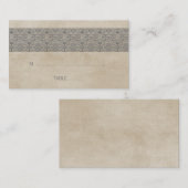 Placement Carte de Mariage de dentelle rustique gris (Devant / Derrière)