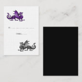 Placement Carte de Mariage de Dragon d'argent violet (Devant / Derrière)