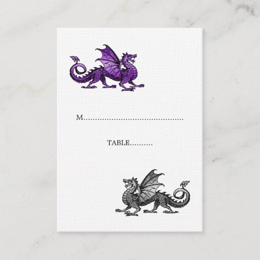 Placement Carte de Mariage de Dragon d'argent violet (Devant)