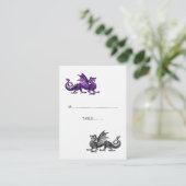Placement Carte de Mariage de Dragon d'argent violet (Debout devant)