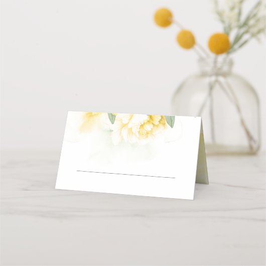 Placement Carte de Mariage de fleurs jaunes (Devant)