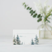 Placement Carte de Mariage de la forêt d'hiver romantique (Debout devant)