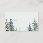 Placement Carte de Mariage de la forêt d'hiver romantique (Devant)