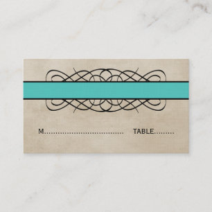 Placement Carte de Mariage de la frontière Aqua Flourish