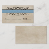 Placement Carte de Mariage de la frontière bleu (Devant / Derrière)