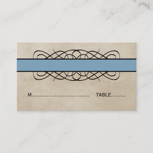 Placement Carte de Mariage de la frontière bleu (Devant)