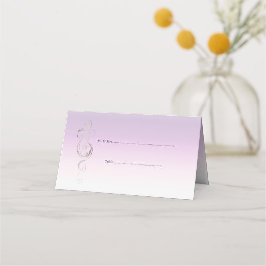 Placement Carte de Mariage de lavande fraîche (Devant)