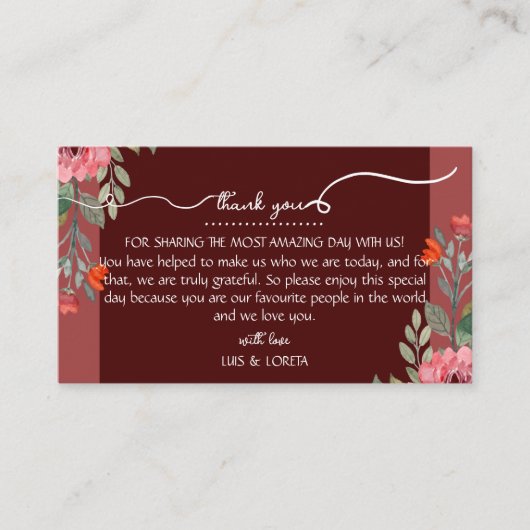 Placement Carte de Mariage de l'écriture (Devant)