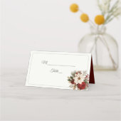 Placement Carte de Mariage de Noël Floral (Devant)
