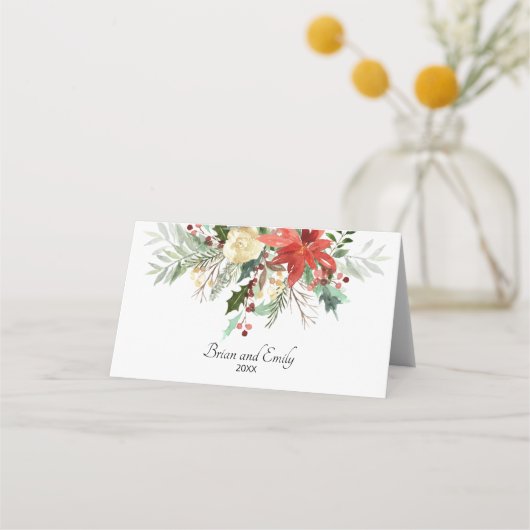 Placement Carte de Mariage de Noël pliée (Dos)
