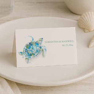 Placement Carte de Mariage de plage Watercolor Beach Coastal