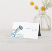 Placement Carte de Mariage de plage Watercolor Beach Coastal (Dos)