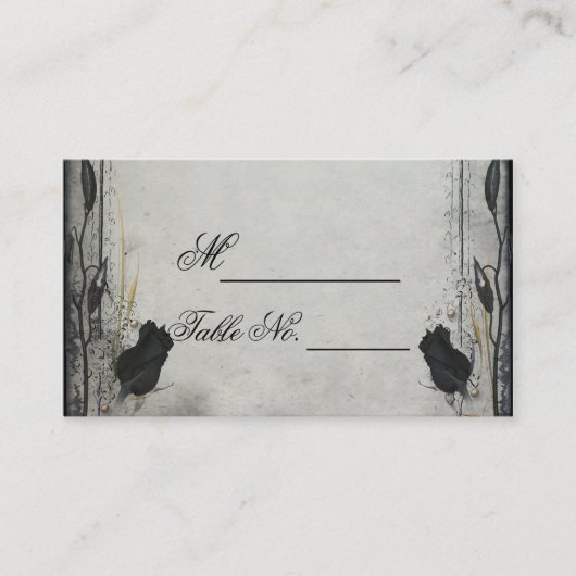 Placement Carte de Mariage de Rose noir gothique Trellis (Devant)