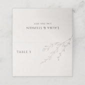 Placement Carte de Mariage de table à crème neutre simple (Extérieur déplié)