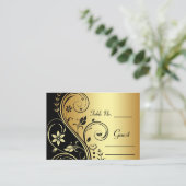 Placement Carte de Mariage de table Gold Flower (Debout devant)