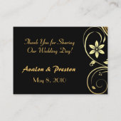 Placement Carte de Mariage de table Gold Flower (Dos)