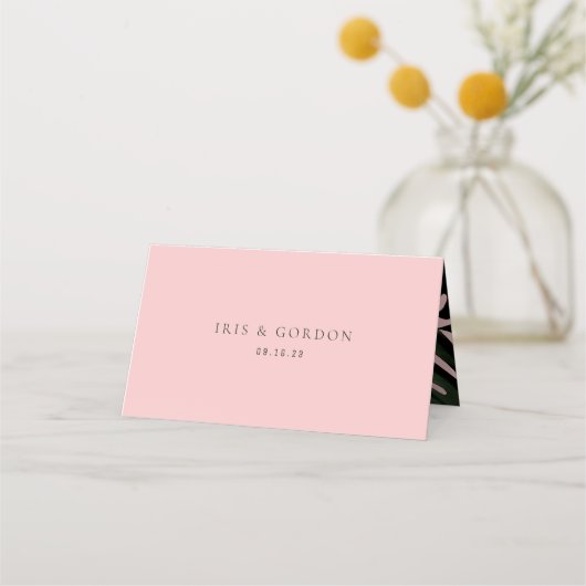 Placement Carte de Mariage de table Tropical Greenery (Dos)