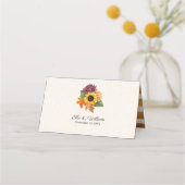Placement Carte de Mariage de tournesol d'automne (Dos)