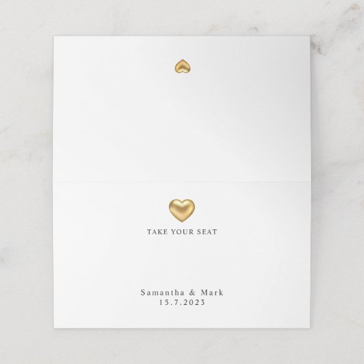 Placement Carte de Mariage doré simple et moderne (Extérieur déplié)