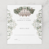 Placement Carte de Mariage du Manoir Campagne (Extérieur déplié)