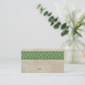Placement Carte de Mariage en dentelle rustique verte (Debout devant)