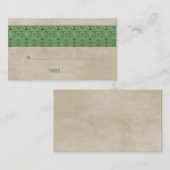 Placement Carte de Mariage en dentelle rustique verte (Devant / Derrière)
