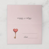 Placement Carte de mariage en forme de coeur rose (Extérieur déplié)