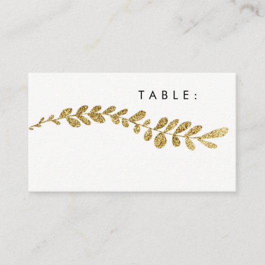 Placement Carte de Mariage Faux Gold Leaf (Devant)