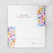Placement Carte de Mariage floral coloré (Extérieur déplié)