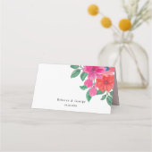 Placement Carte de Mariage floral Fuchsia Watercolor (Dos)