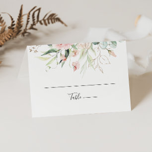Placement Carte de Mariage Floral Gold Green Folial