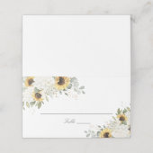 Placement Carte de Mariage Floral Hydrangea Sunflower (Extérieur déplié)