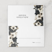 Placement Carte de Mariage Floral noir et blanc (Extérieur déplié)