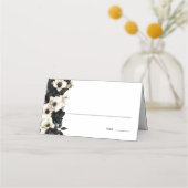 Placement Carte de Mariage Floral noir et blanc (Devant)