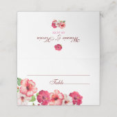 Placement Carte de Mariage floral tropical (Extérieur déplié)