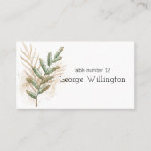 Placement Carte de Mariage Floral Verte Gold Sage (Devant)