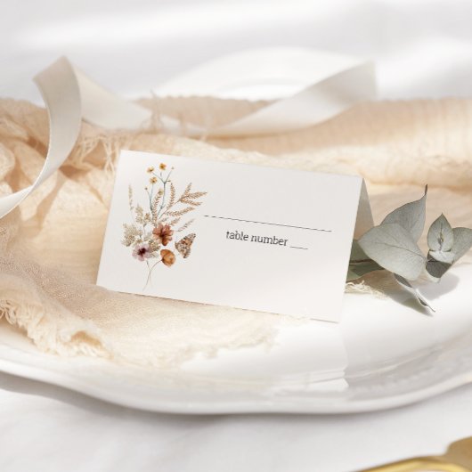 Placement Carte de mariage florale botanique vintage