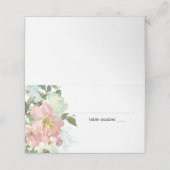 Placement Carte de Mariage florale Eggshell et Blush (Extérieur déplié)