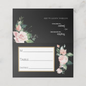 Placement Carte de Mariage florale noire (Extérieur déplié)
