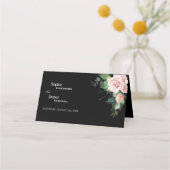 Placement Carte de Mariage florale noire (Dos)