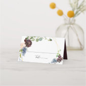 Placement Carte de Mariage géométrique Burgundy Gold (Devant)
