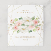 Placement Carte de mariage géométrique or et floral roux (Extérieur déplié)