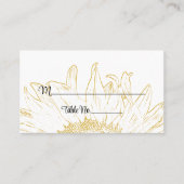 Placement Carte de Mariage graphique de tournesol jaune (Devant)