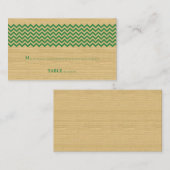 Placement Carte de Mariage Green Rustic Chevron (Devant / Derrière)